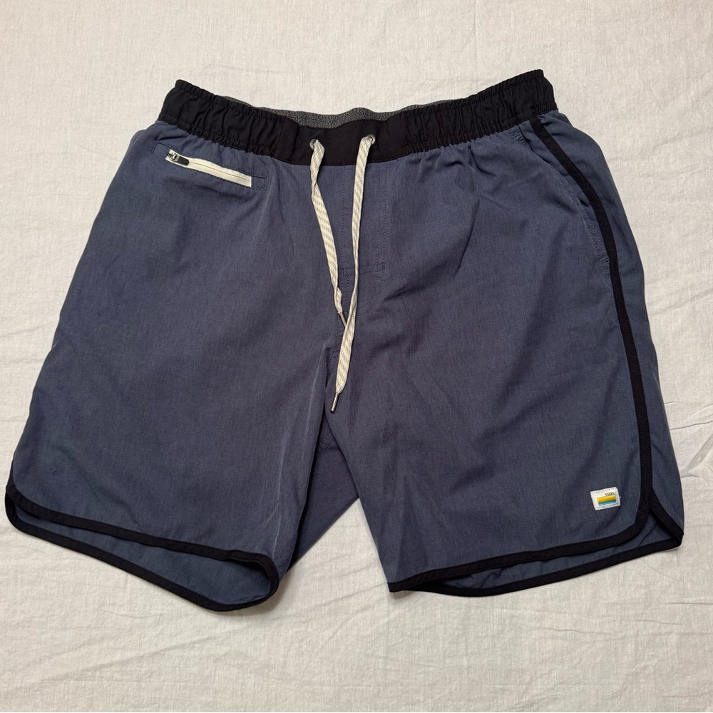 Vuori Gray and Blue Athletic Shorts